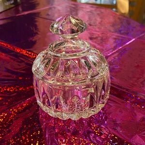 Elegant Clear Glass Trinket Jar